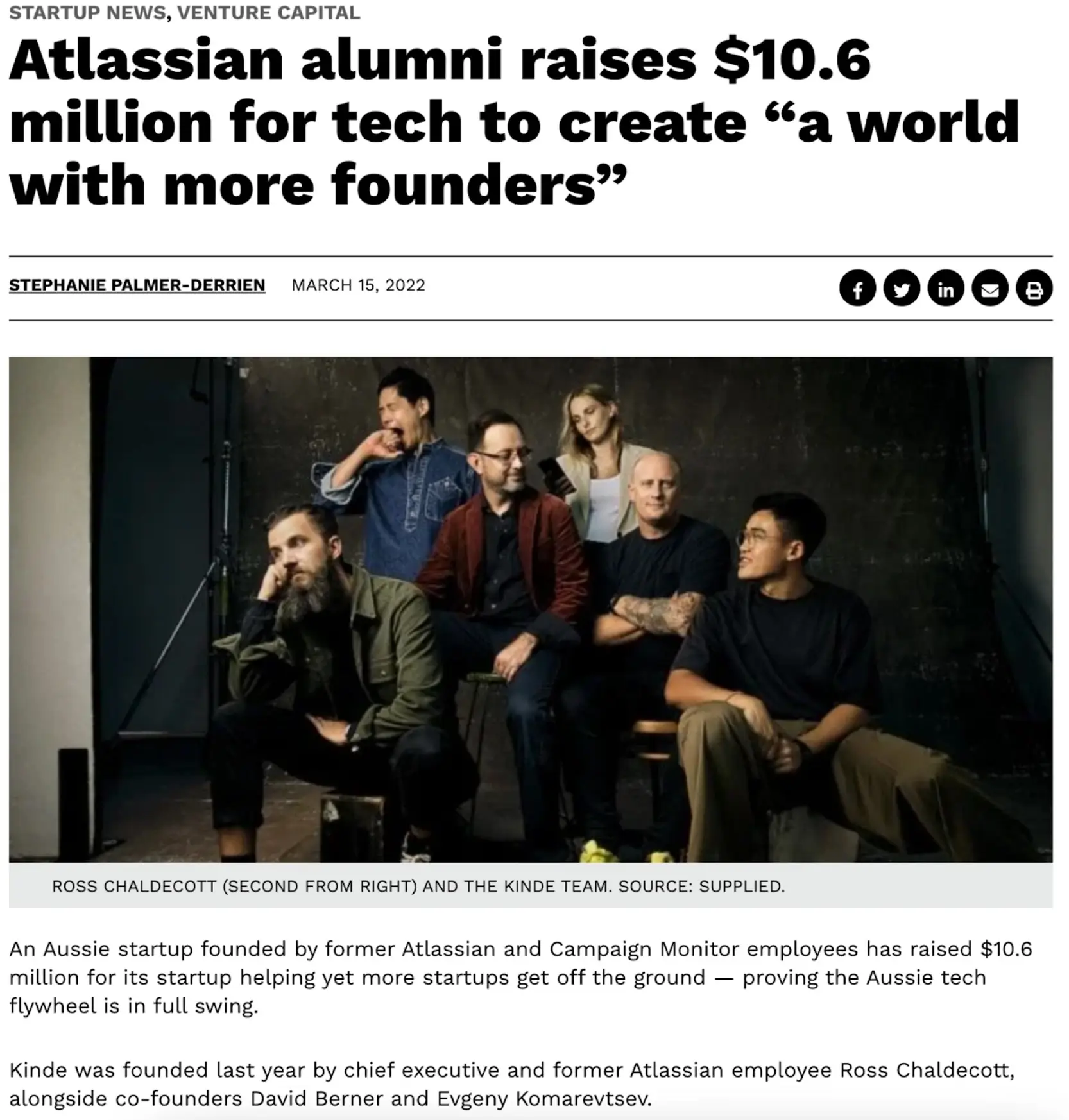 A Kinde feature in SmartCompany.