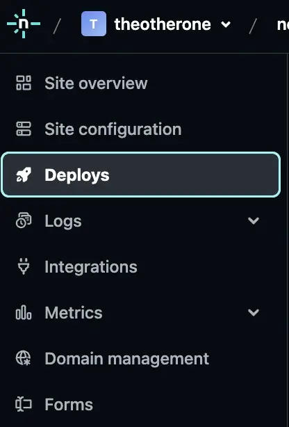 Screenshot of the Netlify dashboard